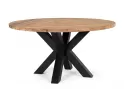 Okrągły stół Ø150 z drewna teakowego RODERICK nogi czarne