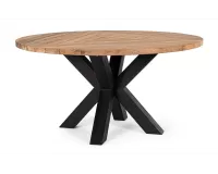 Okrągły stół Ø150 z drewna teakowego RODERICK nogi czarne