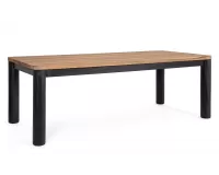 Prostokątny stół 220x100 z drewna teakowego RODERICK nogi czarne