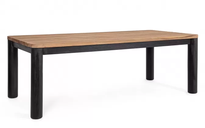 Prostokątny stół 220x100 z drewna teakowego RODERICK nogi czarne
