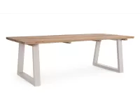 Stół na taras LEGEND 240x100 blat teak premium / nogi aluminium beżowe