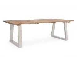 Stół na taras LEGEND 240x100 blat teak premium / nogi aluminium beżowe
