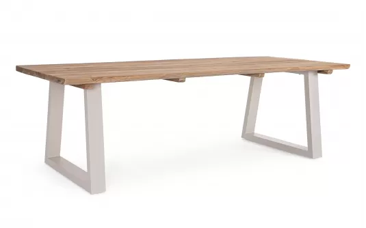 Stół na taras LEGEND 240x100 blat teak premium / nogi aluminium beżowe Stół na taras LEGEND 240x100 blat teak premium / nogi aluminium beżowe