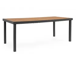 Stół ogrodowy aluminiowy grafitowy NIAGARA 190x90 blat kompozyt drewniany