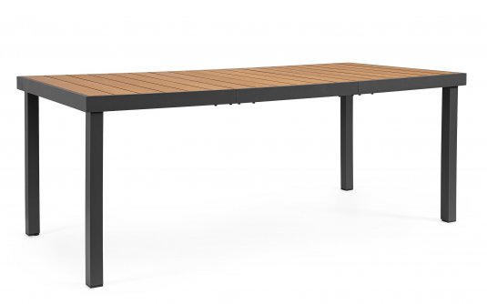 Stół ogrodowy aluminiowy grafitowy NIAGARA 190x90 blat kompozyt drewniany