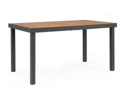 Stół ogrodowy aluminiowy grafitowy NIAGARA 140x80 blat kompozyt drewniany