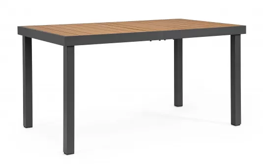 Stół ogrodowy aluminiowy grafitowy NIAGARA 140x80 blat kompozyt drewniany