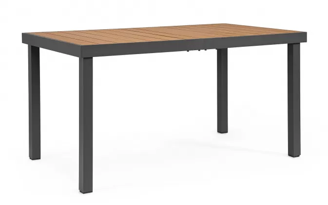 Stół ogrodowy aluminiowy grafitowy NIAGARA 140x80 blat kompozyt drewniany