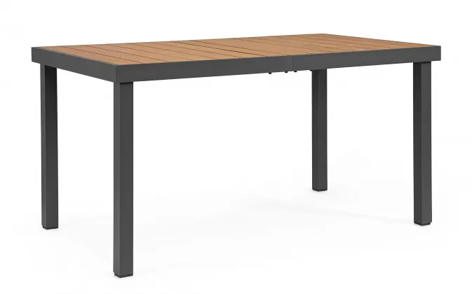 Stół ogrodowy aluminiowy grafitowy NIAGARA 140x80 blat kompozyt drewniany