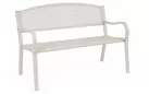 Beżowa ławka ogrodowa metalowa LIZETTE 123 cm szerokości