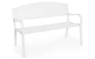 Biała ławka ogrodowa metalowa LIZETTE 123 cm szerokości