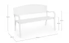 Biała ławka ogrodowa metalowa LIZETTE 123 cm szerokości