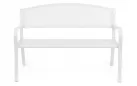 Biała ławka ogrodowa metalowa LIZETTE 123 cm szerokości