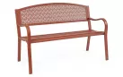 Ceglanoczerwona ławka ogrodowa metalowa LIZETTE 123 cm szerokości