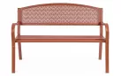 Ceglanoczerwona ławka ogrodowa metalowa LIZETTE 123 cm szerokości