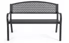 Ciemnoszara ławka ogrodowa metalowa LIZETTE 123 cm szerokości
