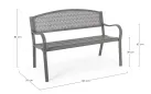 Oliwkowa ławka ogrodowa metalowa LIZETTE 123 cm szerokości