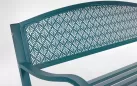 Zieleń morska ławka ogrodowa metalowa LIZETTE 123 cm szerokości