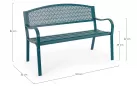 Zieleń morska ławka ogrodowa metalowa LIZETTE 123 cm szerokości
