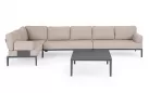 Modułowy grafitowy narożnik na taras aluminiowy GERALD beżowe poduszki Olefin