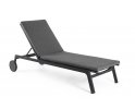 Aluminiowy ciemnoszary leżak ogrodowy nowoczesny z materacem JALISCO Bizzotto bolzano