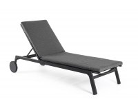 Aluminiowy ciemnoszary leżak ogrodowy nowoczesny z materacem JALISCO Bizzotto bolzano