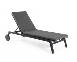 Aluminiowy ciemnoszary leżak ogrodowy nowoczesny z materacem JALISCO Bizzotto bolzano