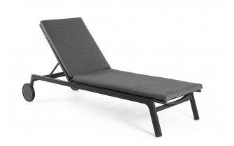 Aluminiowy ciemnoszary leżak ogrodowy nowoczesny z materacem JALISCO Bizzotto bolzano
