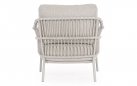 Szarobeżowy fotel ogrodowy TALAIA z oplotem z liny poliprop w kolorze bordowobrązowym  / beżowe poduszki bizzotto