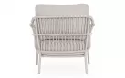Szarobeżowy fotel ogrodowy TALAIA z oplotem z liny poliprop w kolorze bordowobrązowym  / beżowe poduszki bizzotto