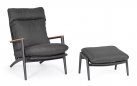 Fotel ogrodowy wypoczynkowy z podnóżkiem grafitowy IBISCO bizzotto