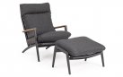 Fotel ogrodowy wypoczynkowy z podnóżkiem grafitowy IBISCO bizzotto