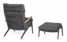 Fotel ogrodowy wypoczynkowy z podnóżkiem grafitowy IBISCO bizzotto