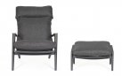 Fotel ogrodowy wypoczynkowy z podnóżkiem grafitowy IBISCO bizzotto