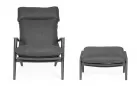 Fotel ogrodowy wypoczynkowy z podnóżkiem grafitowy IBISCO bizzotto