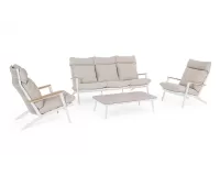 Komplet wypoczynkowy białobeżowy wysoki na taras IBISCO bizzotto