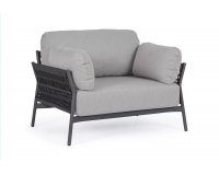 Nowoczesny fotel wypoczynkowy na taras aluminiowy antracyt PARDIS bizzotto