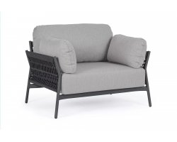 Nowoczesny fotel wypoczynkowy na taras aluminiowy antracyt PARDIS bizzotto