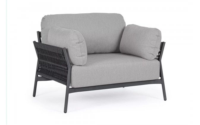 Nowoczesny fotel wypoczynkowy na taras aluminiowy antracyt PARDIS bizzotto