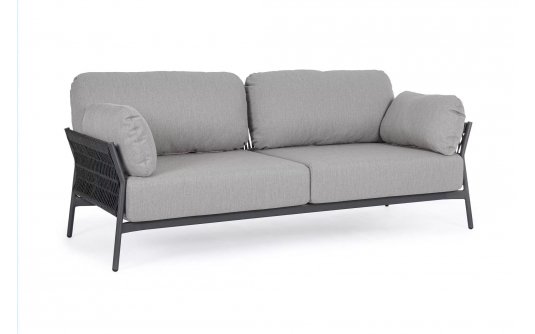 Nowoczesna sofa na taras aluminiowa ciemnoszara PARDIS bizzotto Nowoczesna sofa na taras aluminiowa ciemnoszara PARDIS bizzotto