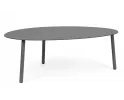 Grafitowy owalny stolik kawowy na taras SPARKY 100x70 na 3 nogach bizzotto