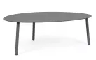 Grafitowy owalny stolik kawowy na taras SPARKY 100x70 na 3 nogach bizzotto