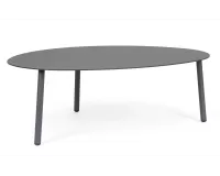 Grafitowy owalny stolik kawowy na taras SPARKY 100x70 na 3 nogach bizzotto
