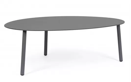 Grafitowy owalny stolik kawowy na taras SPARKY 100x70 na 3 nogach bizzotto Grafitowy owalny stolik kawowy na taras SPARKY 100x70 na 3 nogach bizzotto