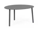 Grafitowy owalny stolik kawowy na taras SPARKY 70x56 na 3 nogach bizzotto