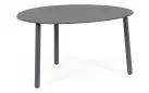 Grafitowy owalny stolik kawowy na taras SPARKY 70x56 na 3 nogach bizzotto