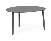 Grafitowy owalny stolik kawowy na taras SPARKY 70x56 na 3 nogach bizzotto