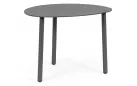 Grafitowy owalny stolik kawowy na taras SPARKY 55x45 na 3 nogach bizzotto