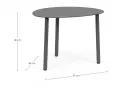 Grafitowy owalny stolik kawowy na taras SPARKY 55x45 na 3 nogach bizzotto