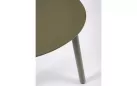 Oliwkowy owalny stolik kawowy na taras SPARKY 55x45 na 3 nogach bizzotto